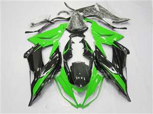 Motorcycle Fairings Kit - 2013-2018 Kawasaki ZX6R OEM Style Green/Black Fairings | NK61317-8