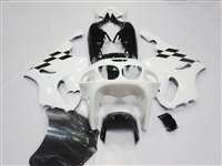 Motorcycle Fairings Kit - 1997-2003 Kawasaki ZX-7R Checkered Flag White Fairings | NK79703-15