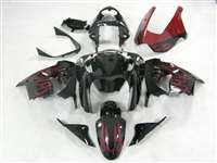 Motorcycle Fairings Kit - 2002-2003 Kawasaki ZX9R Red Fire Fairings | NK90203-9