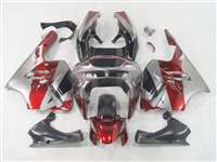 Motorcycle Fairings Kit - 1994-1997 Kawasaki ZX9R Silver/Maroon Fairings | NK99497-4