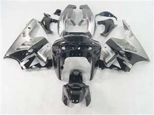 Motorcycle Fairings Kit - 1994-1997 Kawasaki ZX9R Silver/Black Fairings | NK99497-7