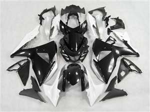 Motorcycle Fairings Kit - 2009-2016 Suzuki GSXR 1000 Black/White Fairings | NS10916-17