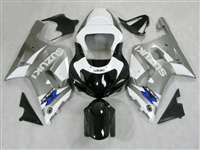 Motorcycle Fairings Kit - 2000-2003 Suzuki GSXR 600 750 Silver/White Fairings | NS60003-31