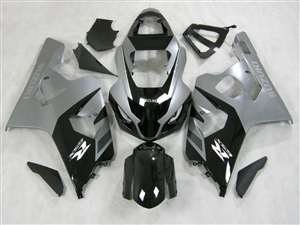 Motorcycle Fairings Kit - 2004-2005 Suzuki GSXR 600 750 Silver/Black Fairings | NS60405-52