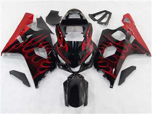 Motorcycle Fairings Kit - Red Flame 2004-2005 Suzuki GSXR 600 750 Motorcycle Fairings | NS60405-6