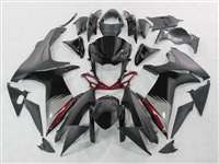 Motorcycle Fairings Kit - 2011-2021 Suzuki GSXR 600 750 Black/Silver/Maroon Fairings | NS61117-7