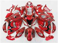 Motorcycle Fairings Kit - 2008-2020 Suzuki GSX1300R Hayabusa Candy Red Tribal Fairings | NSH0817-36
