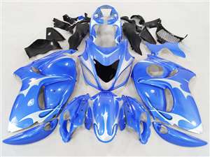 Motorcycle Fairings Kit - 2008-2020 Suzuki GSX1300R Hayabusa Electric Blue Tribal Fairings | NSH0817-41