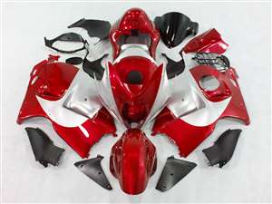 Motorcycle Fairings Kit - 1999-2007 Suzuki GSXR 1300 Hayabusa Red/Silver Fairings | NSH9907-10