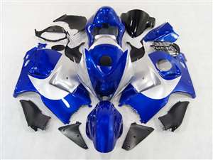 Motorcycle Fairings Kit - 1999-2007 Suzuki GSXR 1300 Hayabusa Blue/Silver Fairings | NSH9907-11