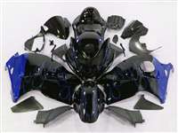 Motorcycle Fairings Kit - 1999-2007 Suzuki GSXR 1300 Hayabusa Blue Flame on Black Fairings | NSH9907-118