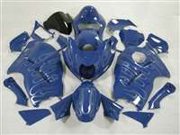 Motorcycle Fairings Kit - 1999-2007 Suzuki GSXR 1300 Hayabusa Blue Ghost Flames Fairings | NSH9907-52