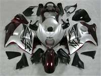 Motorcycle Fairings Kit - 1999-2007 Suzuki GSXR 1300 Hayabusa Dark Burgundy/Silver Fairings | NSH9907-60