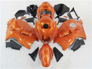 Motorcycle Fairings Kit - 1999-2007 Suzuki GSXR 1300 Hayabusa Sunburst Orange Flames Fairings | NSH9907-71