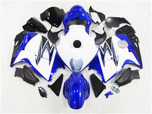 Motorcycle Fairings Kit - 1999-2007 Suzuki GSXR 1300 Hayabusa Blue/White Fairings | NSH9907-75