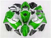 Motorcycle Fairings Kit - 1999-2007 Suzuki GSXR 1300 Hayabusa Green/Silver Fairings | NSH9907-8