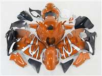 Motorcycle Fairings Kit - 1999-2007 Suzuki GSXR 1300 Hayabusa Custom Orange Tribal Fade Fairings | NSH9907-91