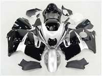 Motorcycle Fairings Kit - 1999-2007 Suzuki GSXR 1300 Hayabusa Black/Silver Fairings | NSH9907-94