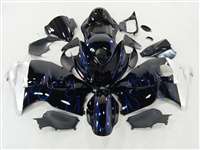 Motorcycle Fairings Kit - 1999-2007 Suzuki GSXR 1300 Hayabusa Metallic Blue Flames Fairings | NSH9907-97