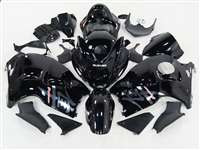 Motorcycle Fairings Kit - 1999-2007 Suzuki GSXR 1300 Hayabusa Silver Airbrush on Black Fairings | NSH9907-98