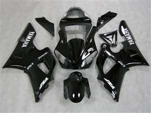 Motorcycle Fairings Kit - 2000-2001 Yamaha YZF R1 Black Ghost Flame Fairings | NY10001-12