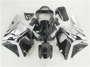 Motorcycle Fairings Kit - Electric Silver Flames 2000-2001 Yamaha YZF R1 Motorcycle Fairings | NY10001-28