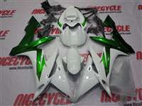 Motorcycle Fairings Kit - 2004-2006 Yamaha YZF R1 White/Metallic Green Fairings | NY10406-10