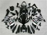 Motorcycle Fairings Kit - 2007-2008 Yamaha YZF R1 Black FIAT Fairings | NY10708-10