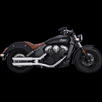 Indian Scout 2015-2023 PCX 3" Round Twin Slash Slip-On Mufflers Chrome by Vance & Hines