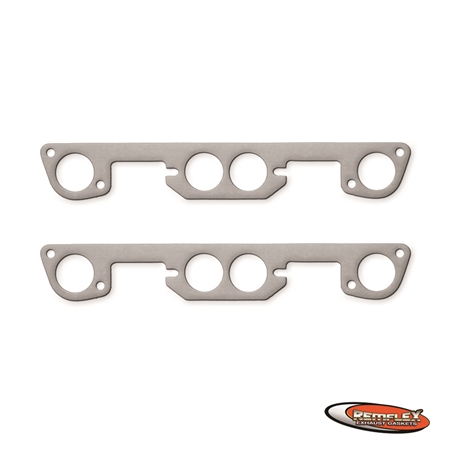 PN 12-005 -- Pontiac, V8 "All Pontiac® Tiger Head" Ram Air IV® Header Gasket Slotted Bolt Holes on (2) Center Bolts, 1-7/8"  Round Port 2/Set