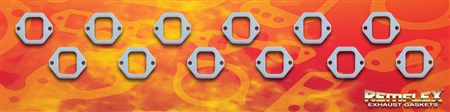 PN 4008 -- DIESEL REMFLEX® HD CATERPILLAR  ENGINE  Exhaust Manifold Gasket Set  Port Size 2" Wide X 2-1/2" Tall  (2) 25/64 Bolt Holes @ 3-1/2" Spacing  Fits: #3412 ENGINE 12 Piece Set