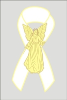 Angel Awareness Ribbon PIn - White
