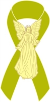 Angel Awareness Ribbon PIn - Lime Green