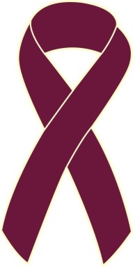 Multiple Myeloma Cancer Awareness Ribbon Pin - Burgundy