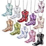 J001 BY COLOR - COWGIRL BOOT NECKLACES</B> - PICK YOUR OWN COLOR