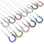 J050 - Rhinestone Horseshoe Necklaces - Package (3)