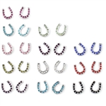 J051 - Rhinestone Horseshoe Earrings - Package (12)