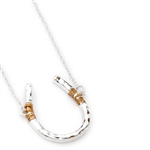 J052 - Wire Wrapped Horseshoe Necklace - Silver, Copper or Patina - Package (3)