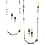 Arrow Chain with Turquoise - Silver or Gold - Package (3)