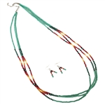 Long Seed Bead Necklace Set - Brown, Turquoise or Natural - Package (3)