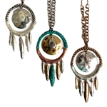 Metal Dreamcatcher Necklace Set - Gold, Three-Tone or Silver - Package (3)