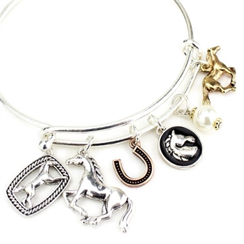 Horse Charms Wire Bracelet - Package (3)