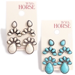 JE348 - 3 Large Traditional Stud Earrings - Turquoise or Natural - Package (3)