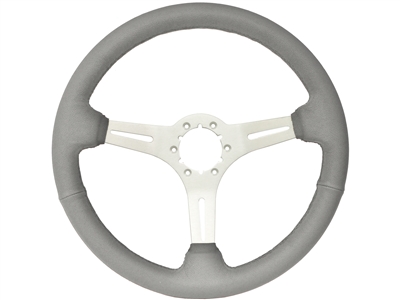 S6 , Sport , grey , leather , Steering Wheel , brushed Center , Auto Pro USA , Volante , GM , MOPAR , FORD , Corvette , Mustang , Charger , Challenger , Camaro , El camino , Impala , bel air , nova , chevy II , oldsmobile , firebird , bronco , vw ,