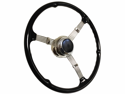 Banjo Steering Wheel Kit , Hot Rod , Street Rod , F100 , Deluxe , Super Deluxe , Truck , Standard , Ford , GM , De Luxe , V8 , Embossed V8 , Black ,