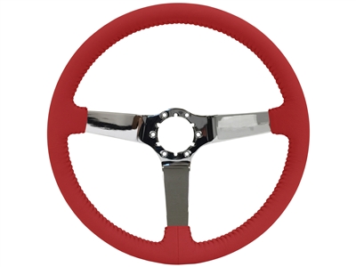 Auto pro usa , volante , S6 , oe restoration , Red , solid , leather , chrome , Steering Wheel , GM , Corvette ,