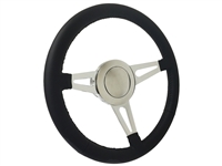 Leather , Steering Wheel Kit , Taper and Key , Ididit , Flaming River , Hot Rod , Street Rod , 3 spoke , slot design ,