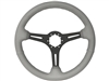 Auto Pro USA, Volante , Sport , grey , leather , Steering Wheel , black Center , anodized , GM , MOPAR , FORD , Corvette , Mustang , Charger , Challenger , Camaro , El camino , Impala , bel air , nova , chevy II , oldsmobile , firebird , bronco , vw ,