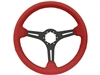 Auto Pro USA , Volante , Sport , red , leather , Steering Wheel , black Center , anodized , GM , MOPAR , FORD , Corvette , Mustang , Charger , Challenger , Camaro , El camino , Impala , bel air , nova , chevy II , oldsmobile , firebird , bronco , vw ,