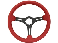 Auto Pro USA , Volante , Sport , red , leather , Steering Wheel , black Center , anodized , GM , MOPAR , FORD , Corvette , Mustang , Charger , Challenger , Camaro , El camino , Impala , bel air , nova , chevy II , oldsmobile , firebird , bronco , vw ,